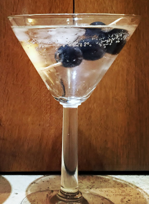 Mews Gin and blueberries